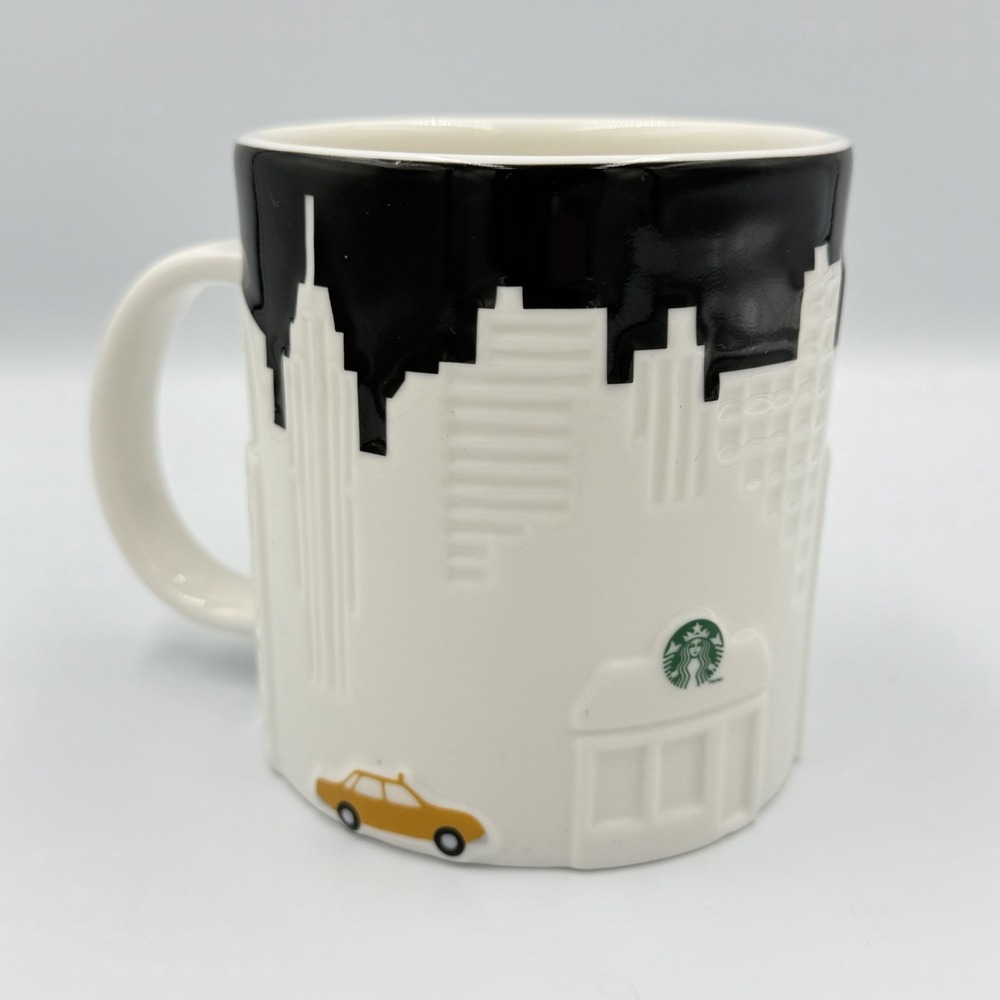 2012 Starbucks NEW YORK CITY Mug Collectors Series Relief Skyline Taxi 16oz 3D